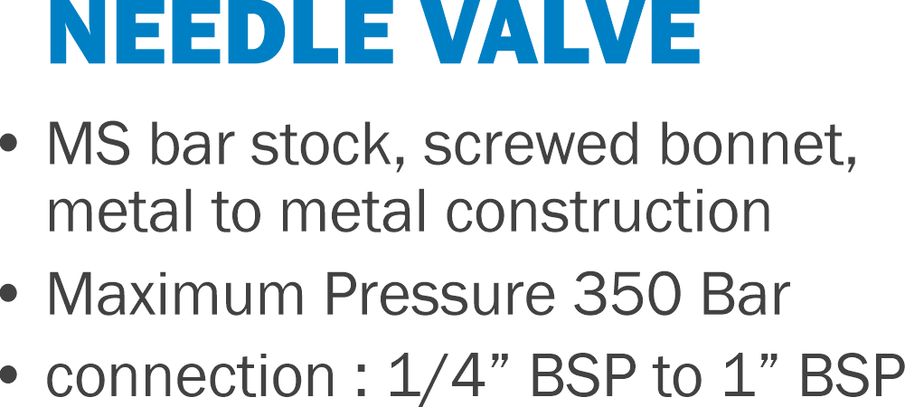 Needle Valve by JK Hydraulics Ahmedabad